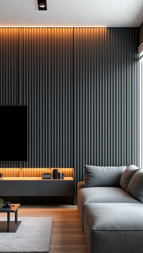 Modern Fluted Panels with LED - Biggest Interior Store Haldwani