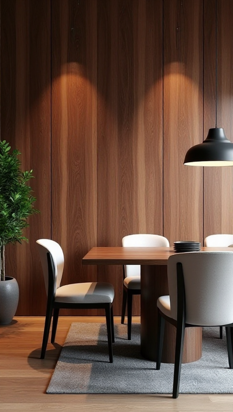 Premium Wood Wall Paneling - Modular Kitchen Interior Design